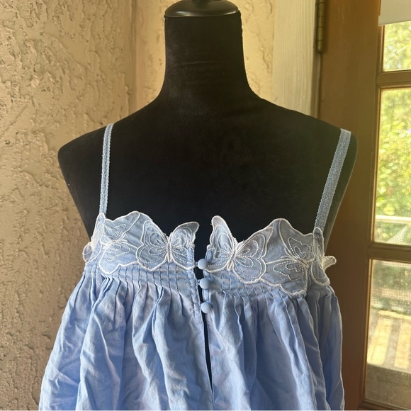 Victoria's Secret Blue Lace Trim Blouse - Picture 2 of 12